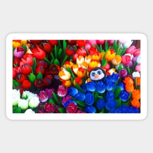 Monsieur Bleu and the wooden tulips Sticker